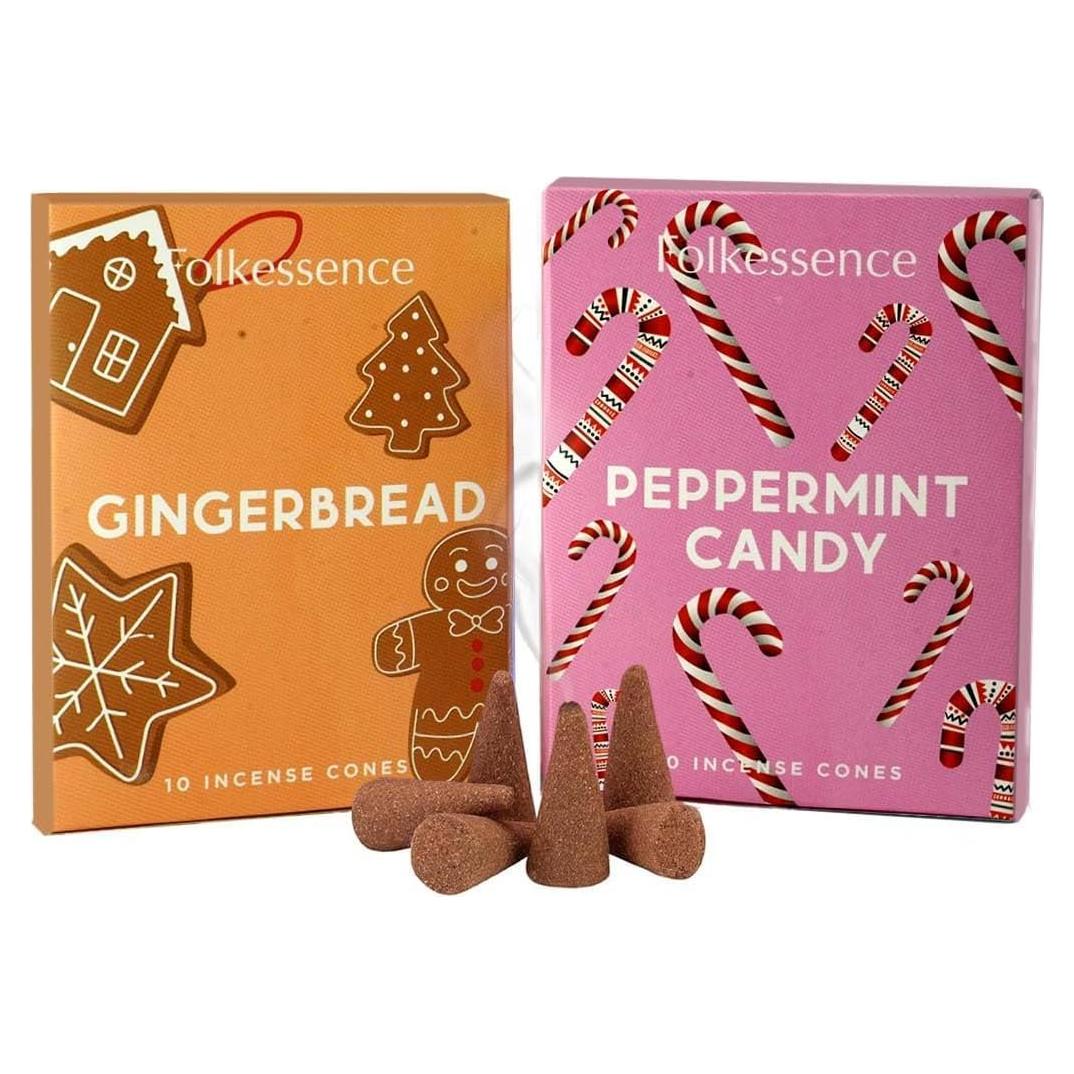 Conos de Incienso Folkulture 20 Pcs Pan de Jengibre y Menta