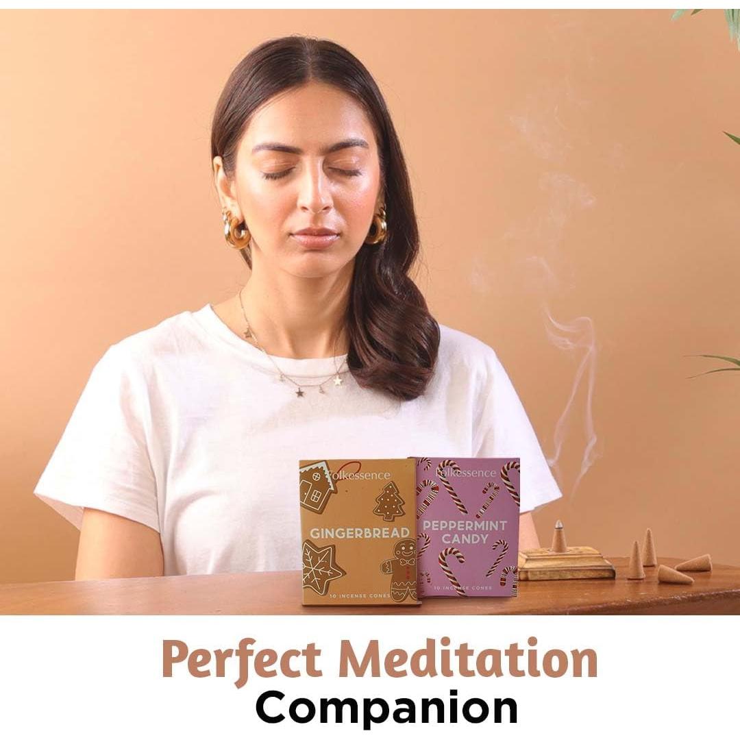 Conos de Incienso Folkulture 20 Pcs Pan de Jengibre y Menta