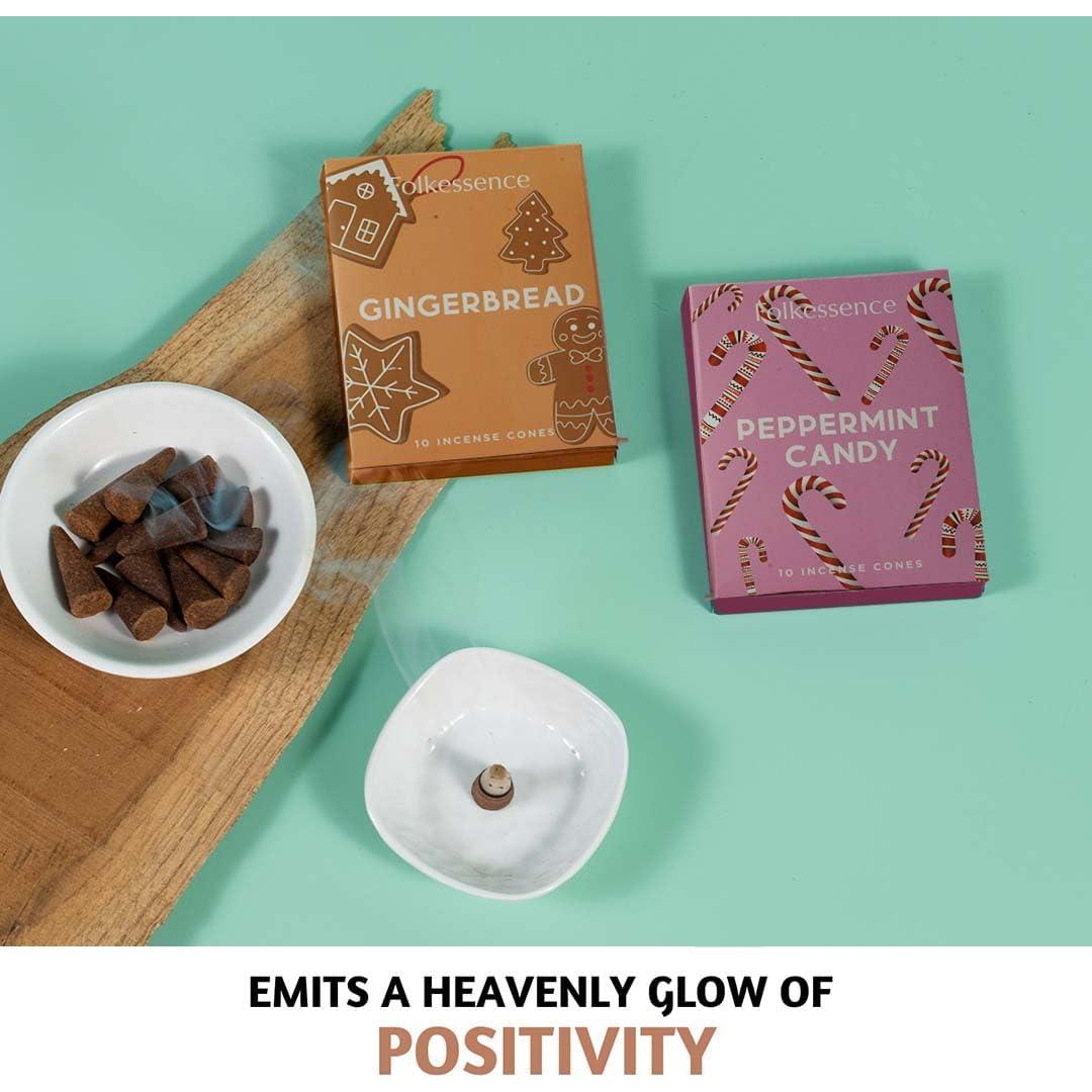 Conos de Incienso Folkulture 20 Pcs Pan de Jengibre y Menta
