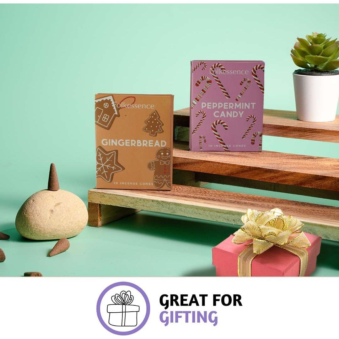Conos de Incienso Folkulture 20 Pcs Pan de Jengibre y Menta