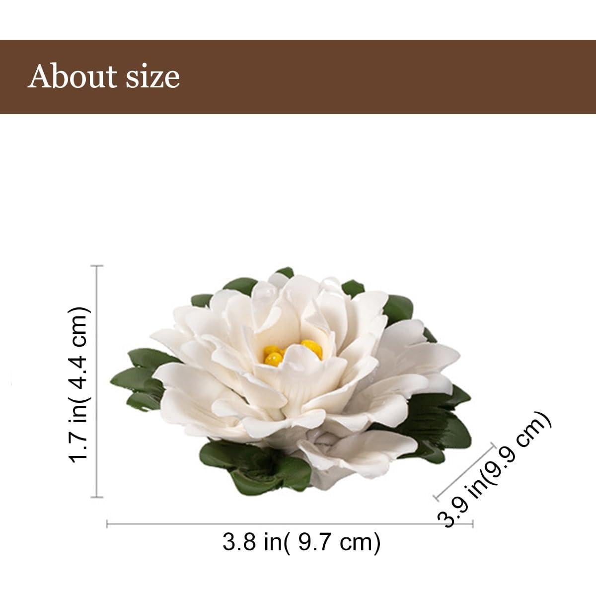 Soporte para Incienso de Porcelana Sand Flower Peonía Blanca 9.7cm