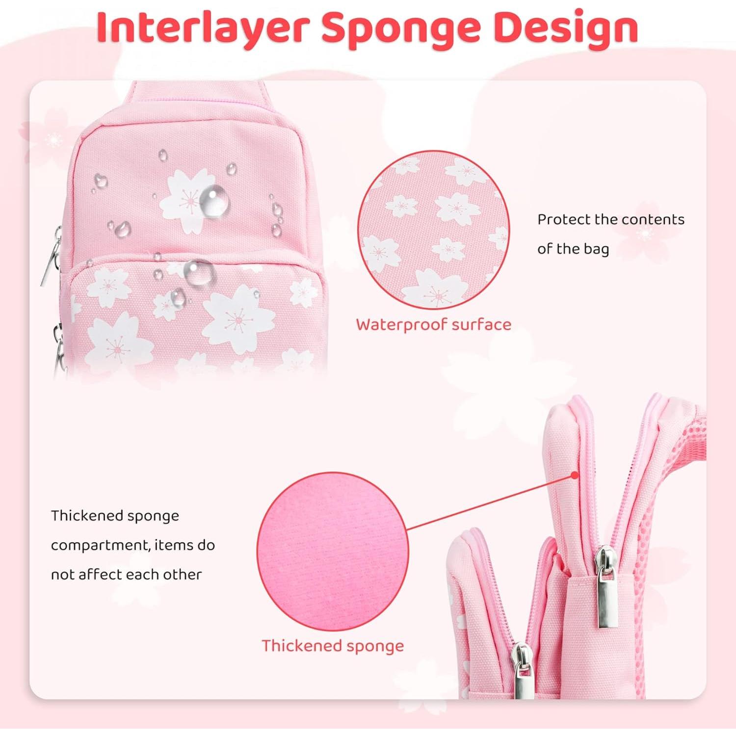 Bolsa de Viaje Rosa RHOTALL para Nintendo Switch - Kawaii