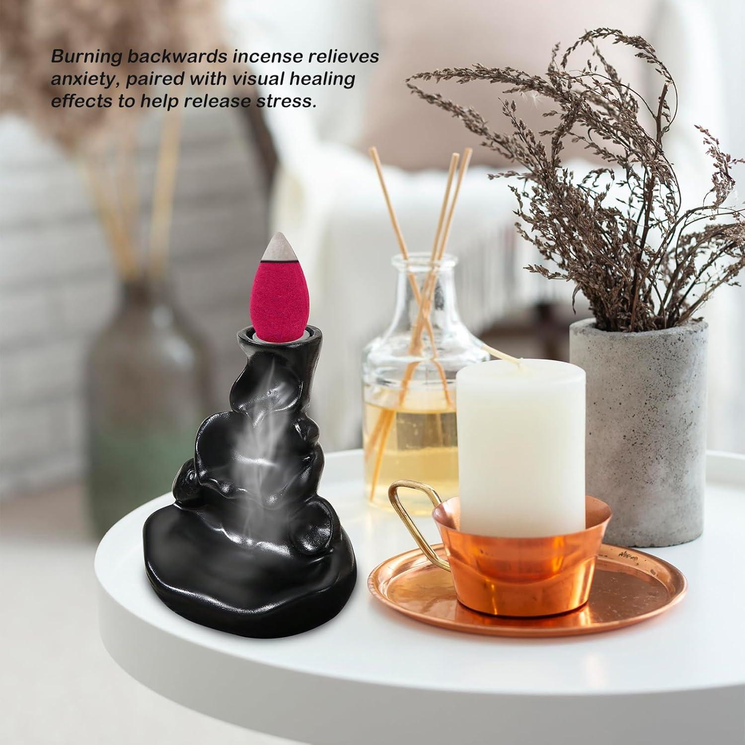 Conos de Incienso de Retroceso Lagincig 110 Pcs 6 Aromas Naturales