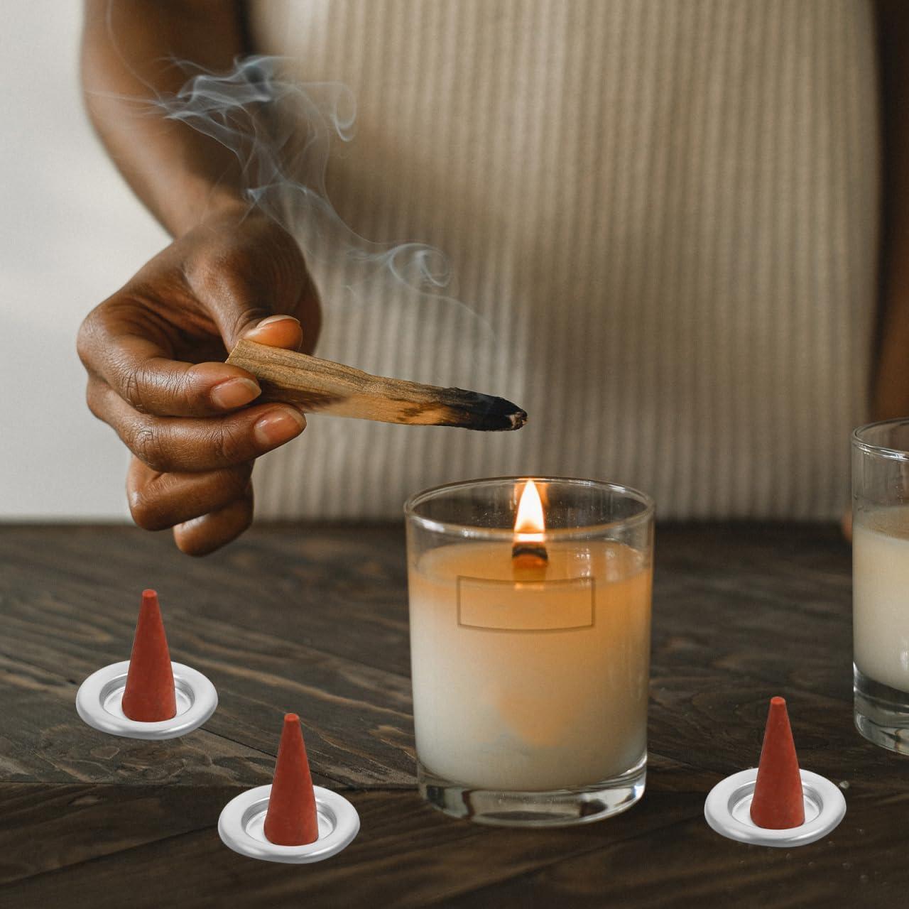 Bandejas de Incienso POPETPOP 50 Pcs - Platos Decorativos de Metal