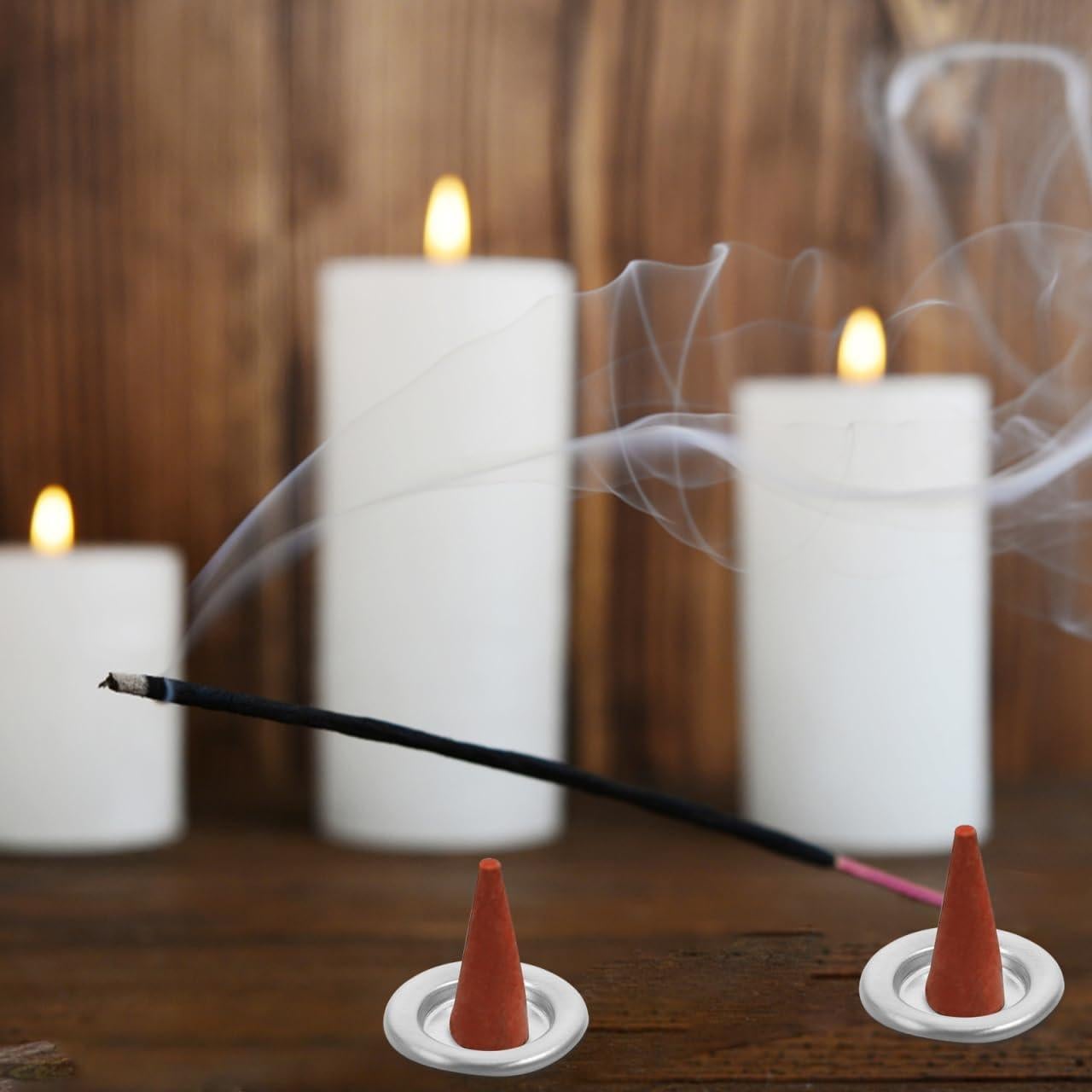 Bandejas de Incienso POPETPOP 50 Pcs - Platos Decorativos de Metal