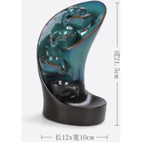 Quemador de Incienso de Reflujo YePularry Cerámica Cian