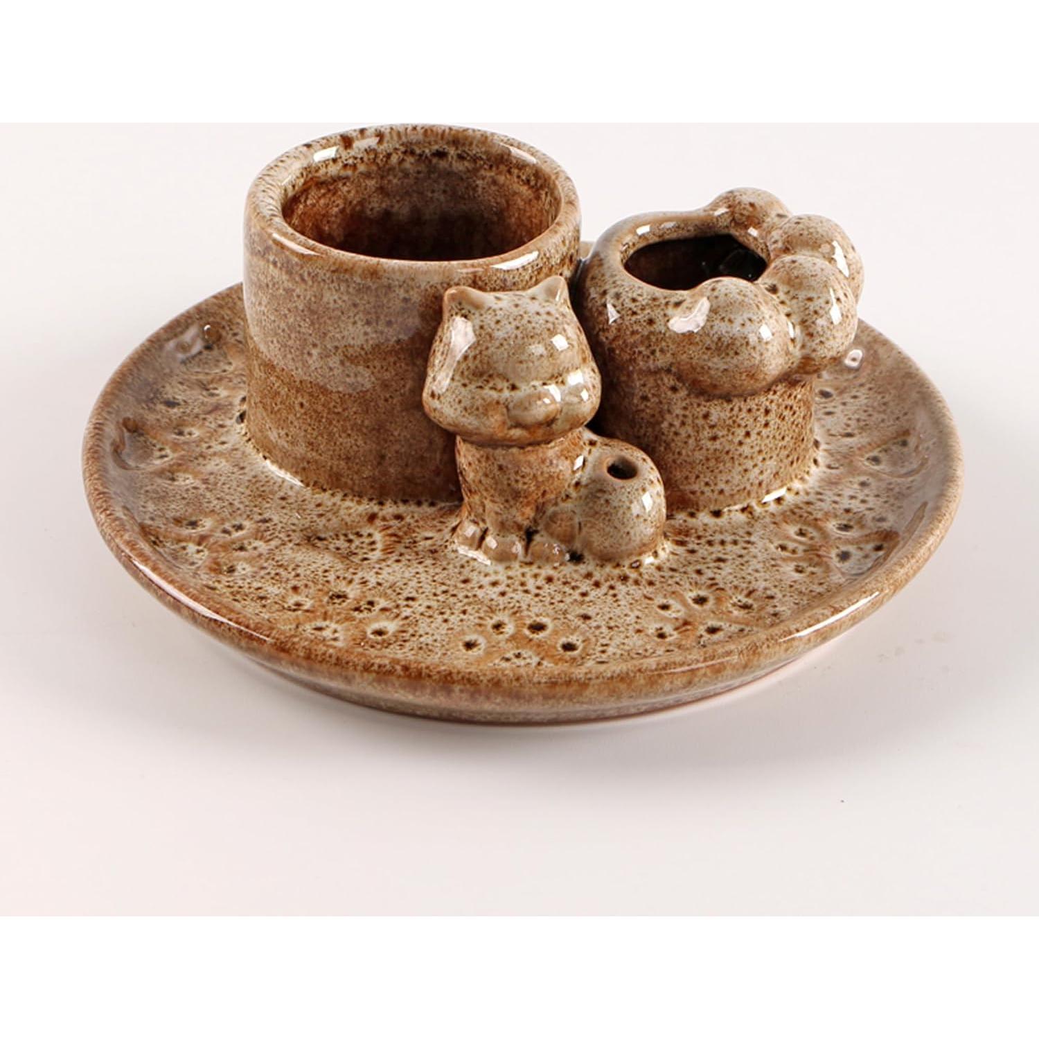 Soporte de Palo Santo 4 en 1 MKLZ Cerámica Marrón