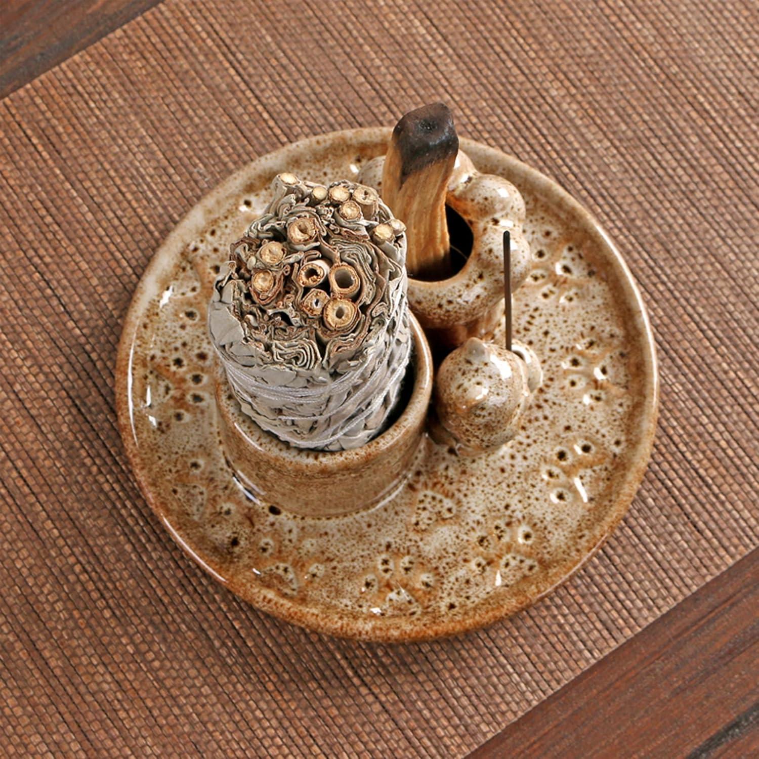 Soporte de Palo Santo 4 en 1 MKLZ Cerámica Marrón