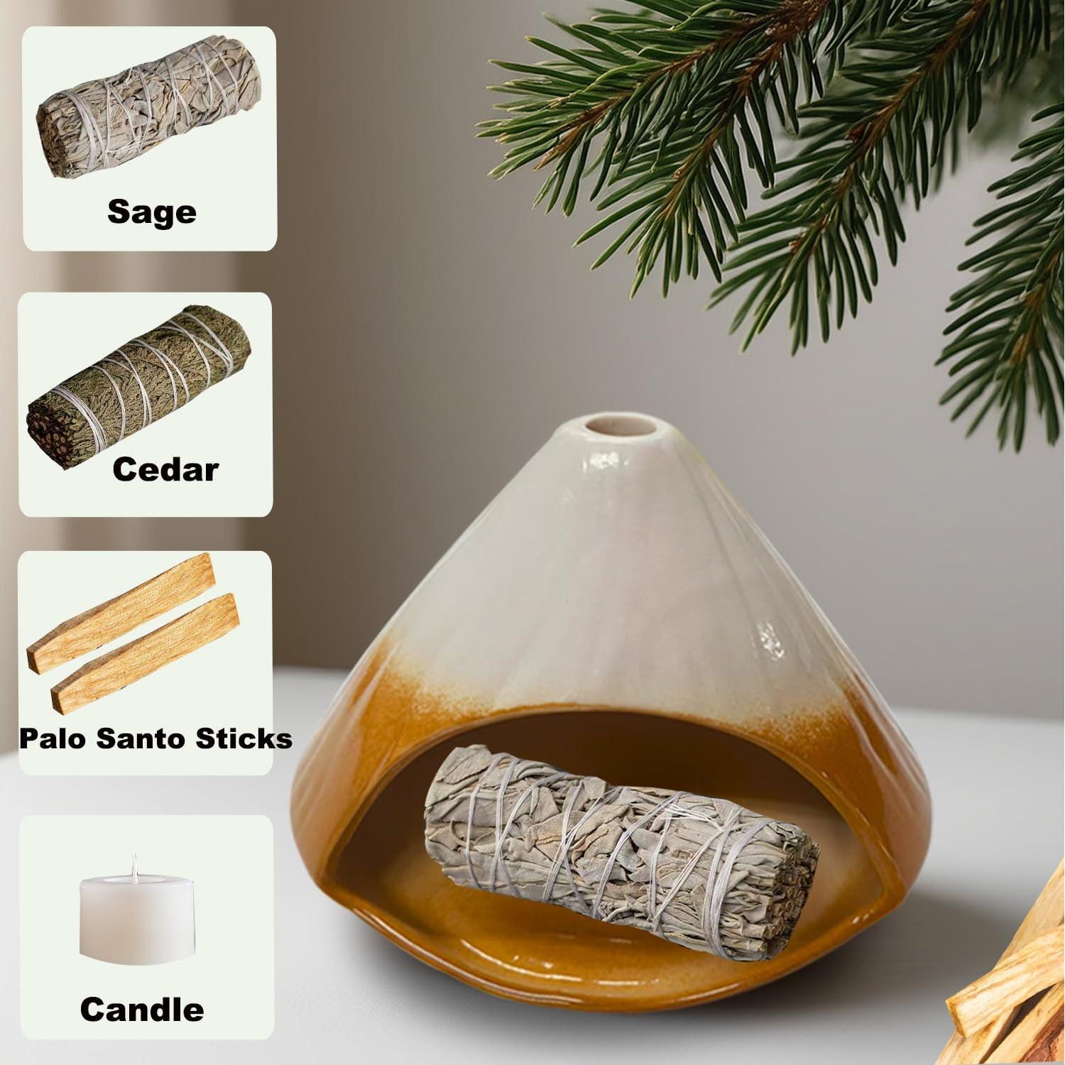 Soporte de Incienso Cerámica Foinly Montaña Fuji 14x12.7 cm