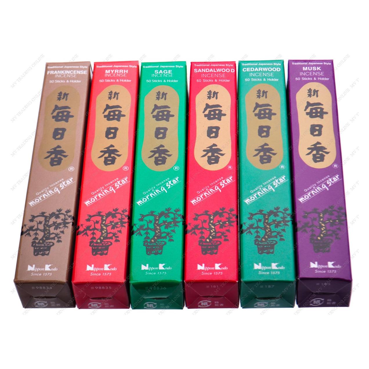 Incienso Japonés Morning Star Nippon Kodo - 6 Cajas de 50 Varitas