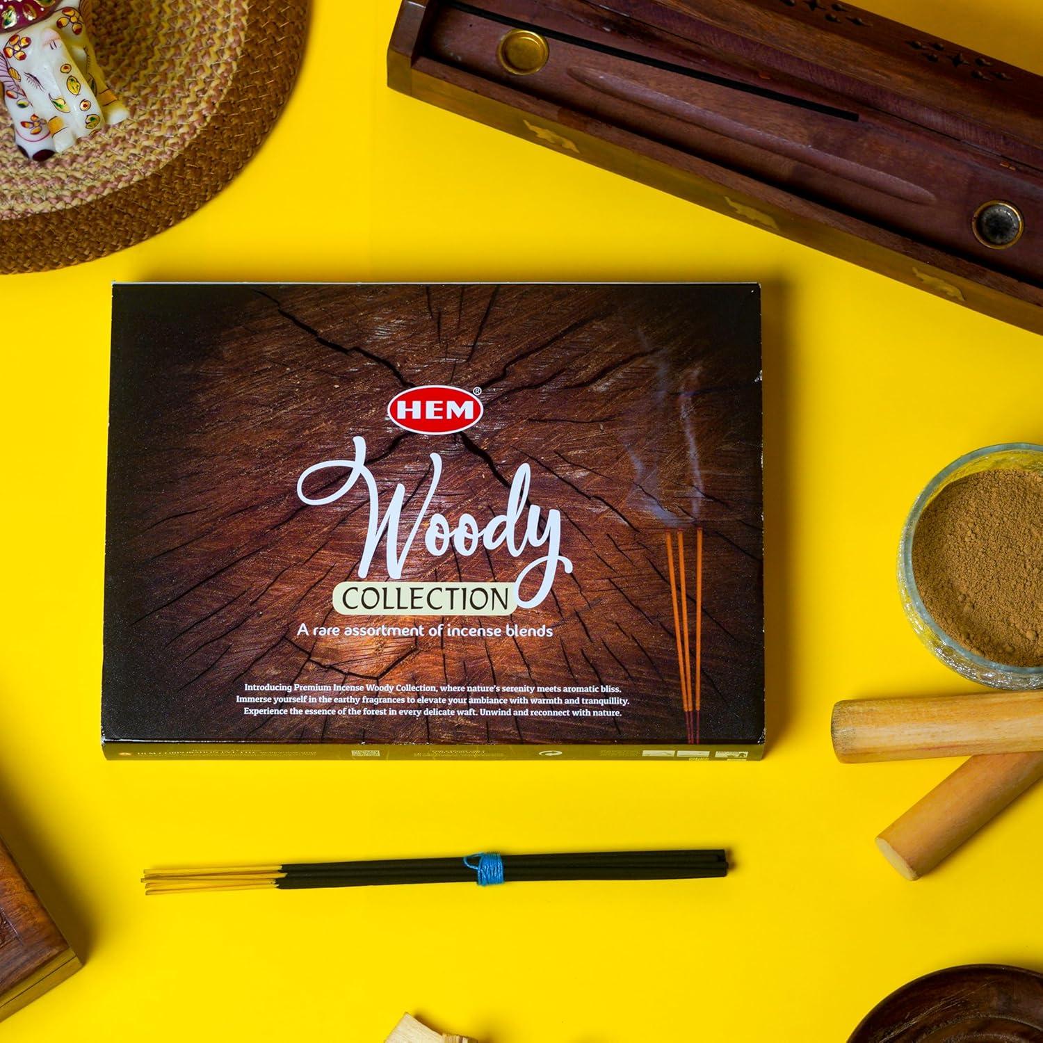 Incienso Premium HEM 120 Varitas Sándalo Palo Santo Cedro