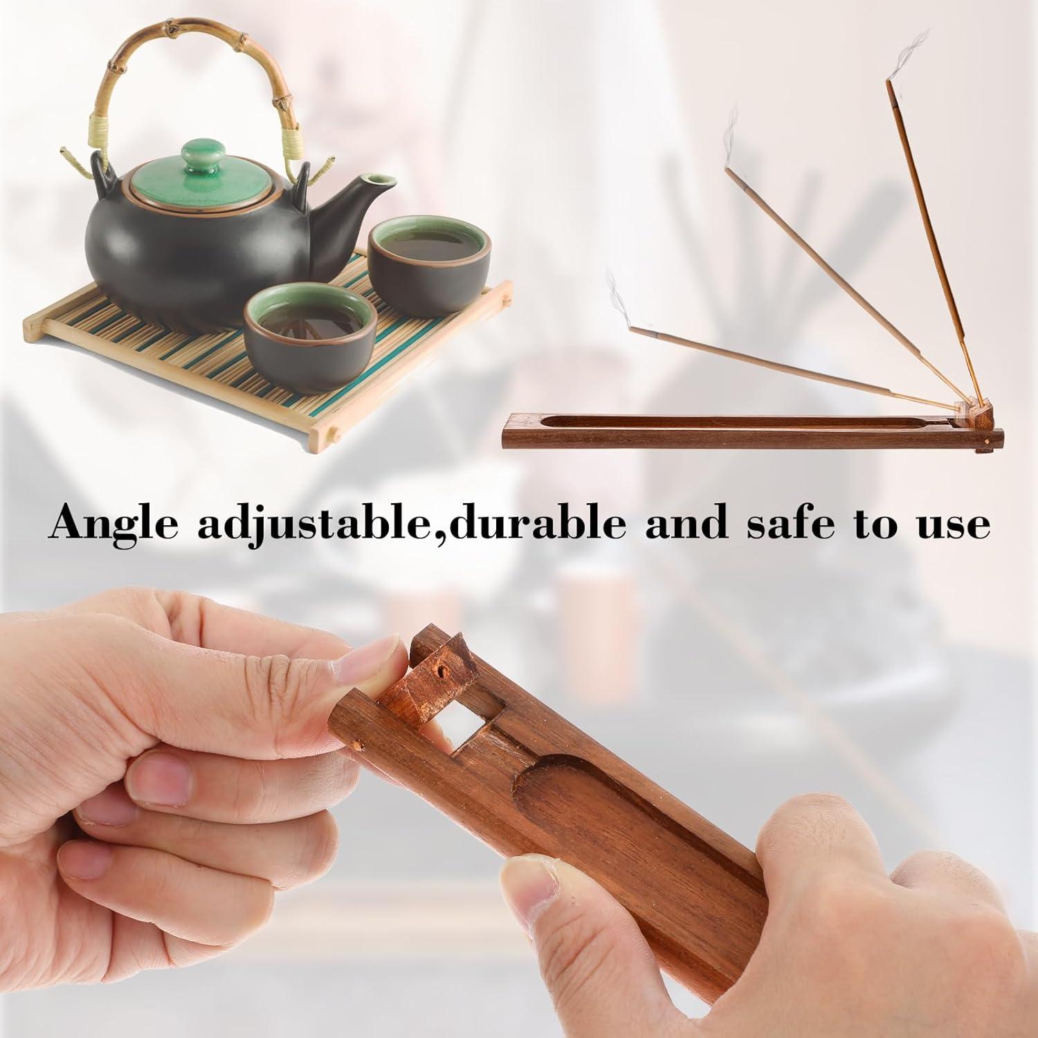 Soporte de Incienso de Madera LXUEJIE 2 Piezas 24 cm