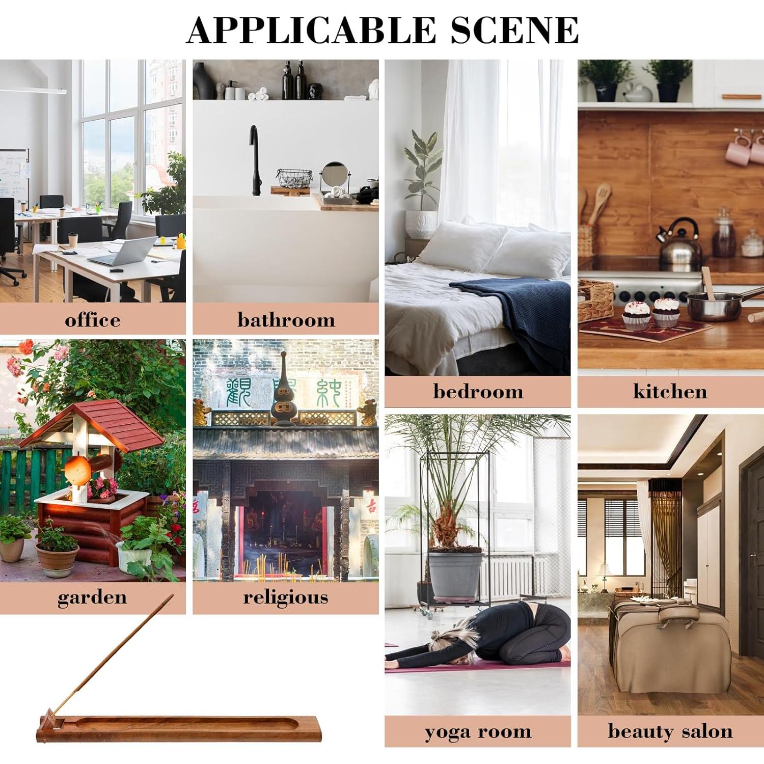 Soporte de Incienso de Madera LXUEJIE 2 Piezas 24 cm