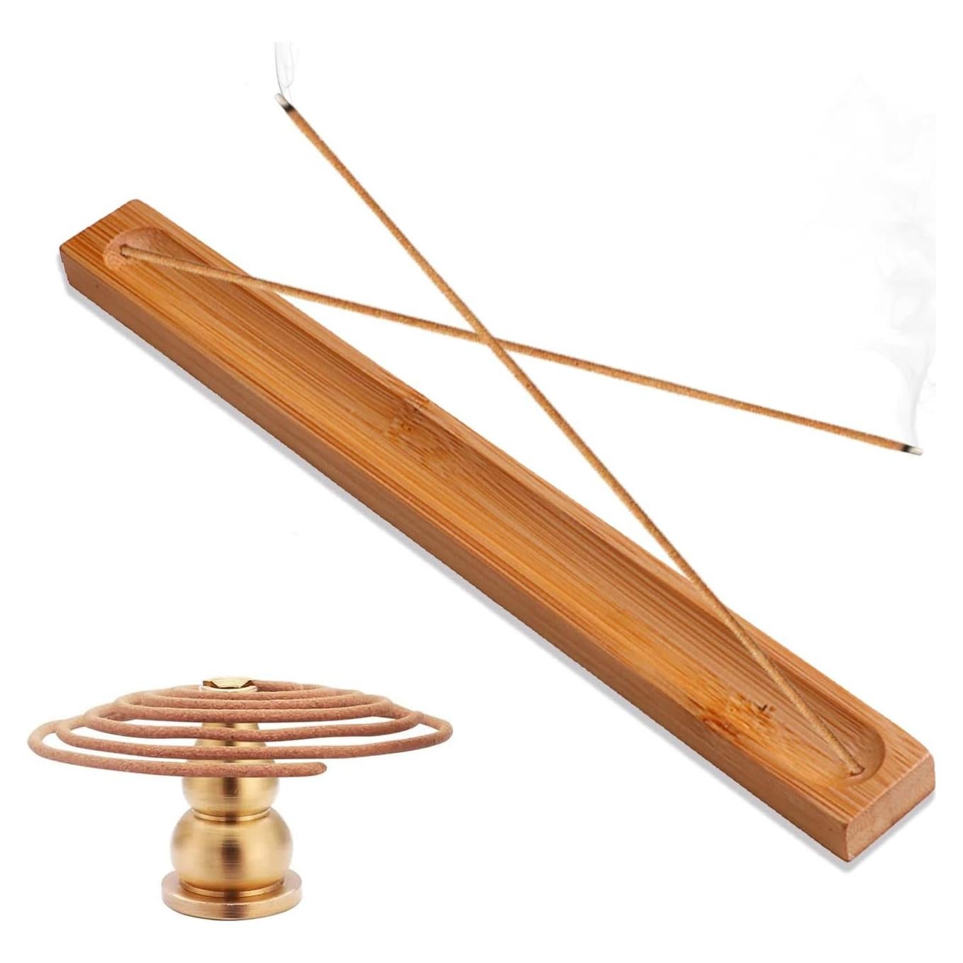 Soporte de Incienso HOSSIAN de Bambú 28 cm - Recogedor de Cenizas