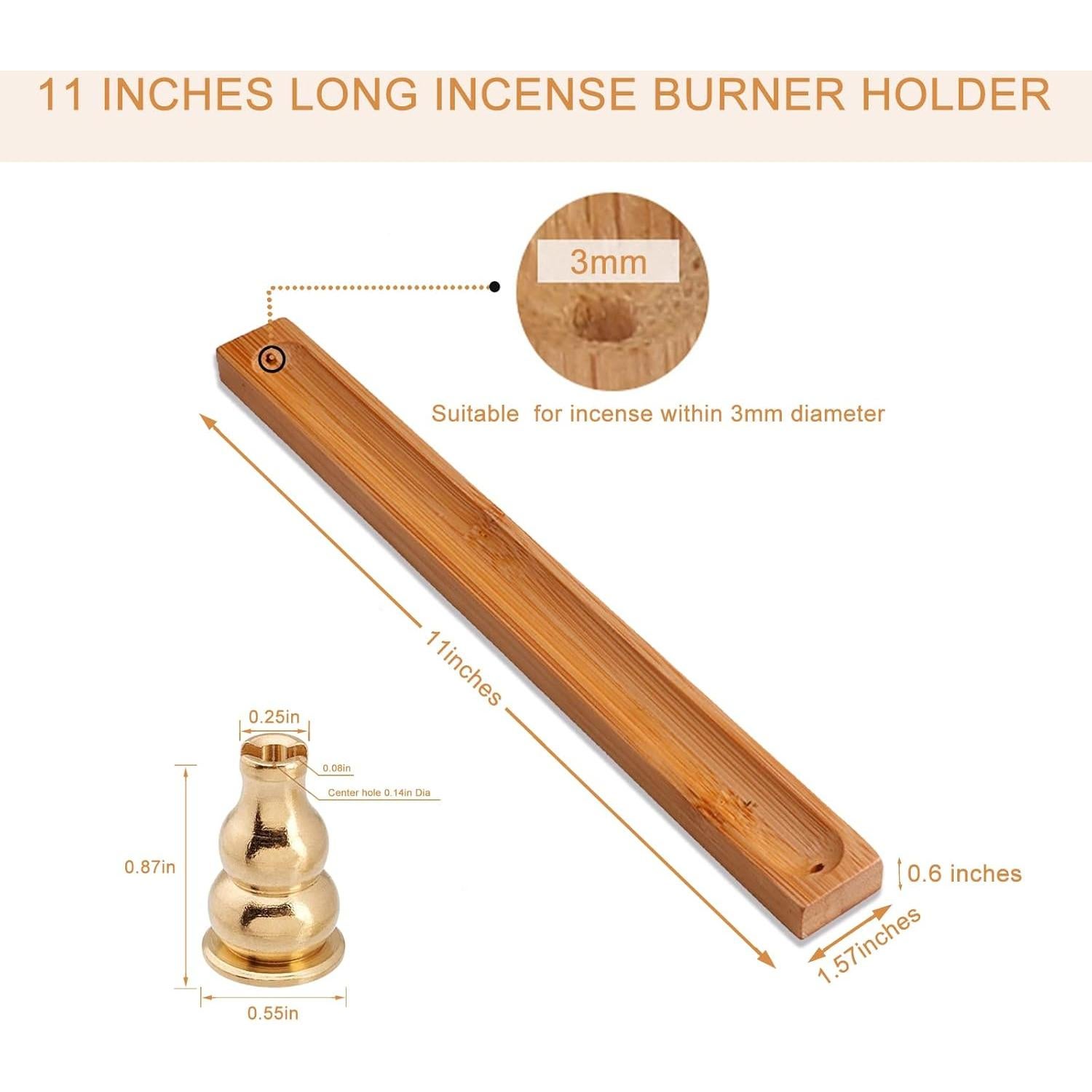 Soporte de Incienso HOSSIAN de Bambú 28 cm - Recogedor de Cenizas