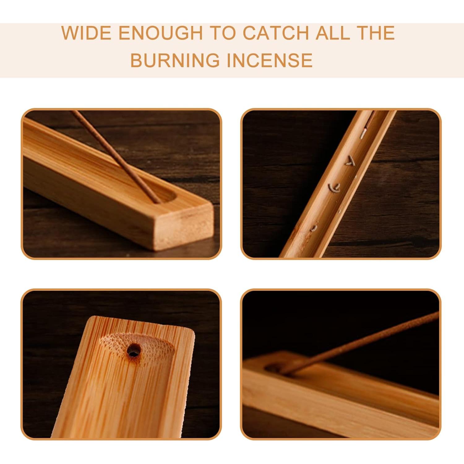 Soporte de Incienso HOSSIAN de Bambú 28 cm - Recogedor de Cenizas