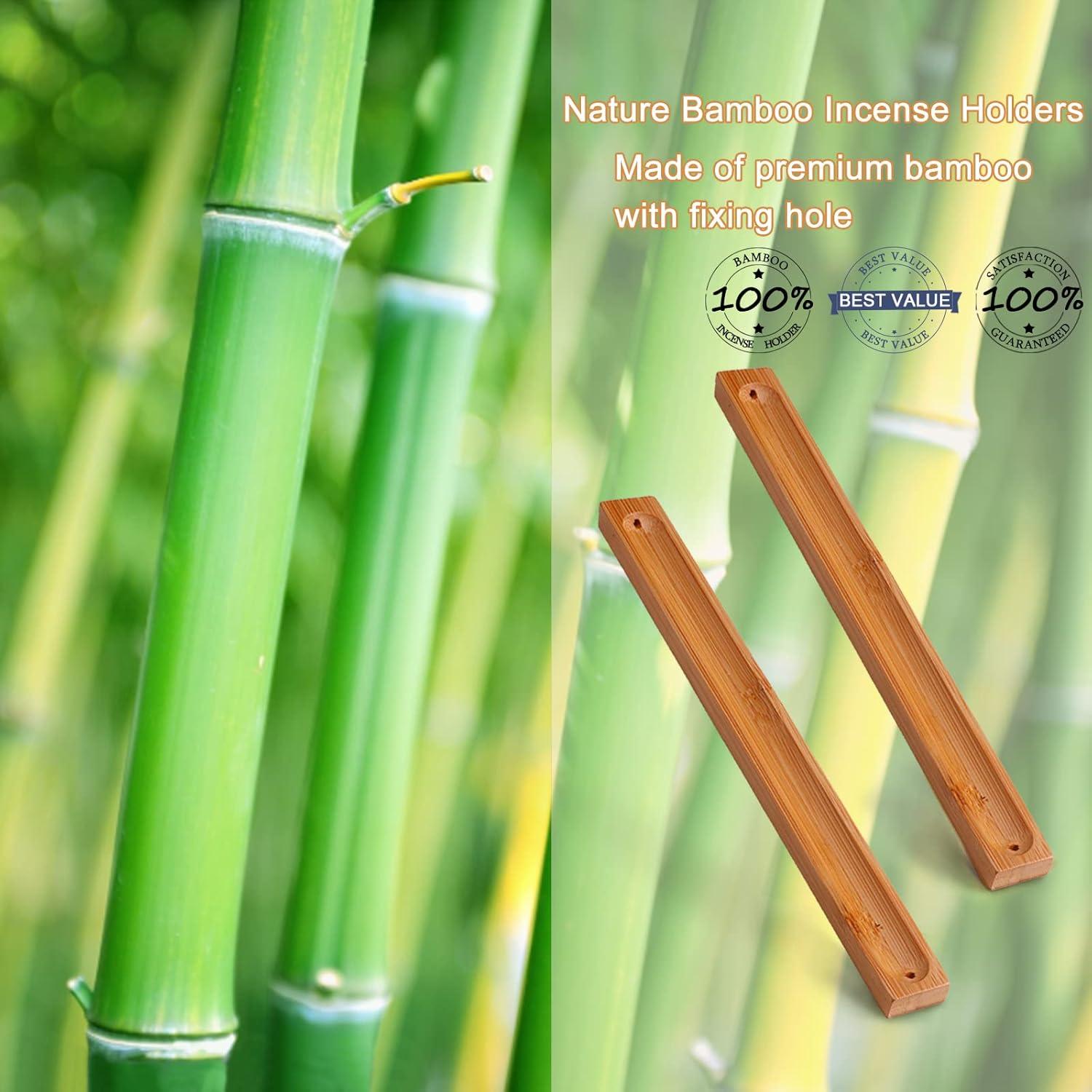 Soporte de Incienso HOSSIAN de Bambú 28 cm - Recogedor de Cenizas