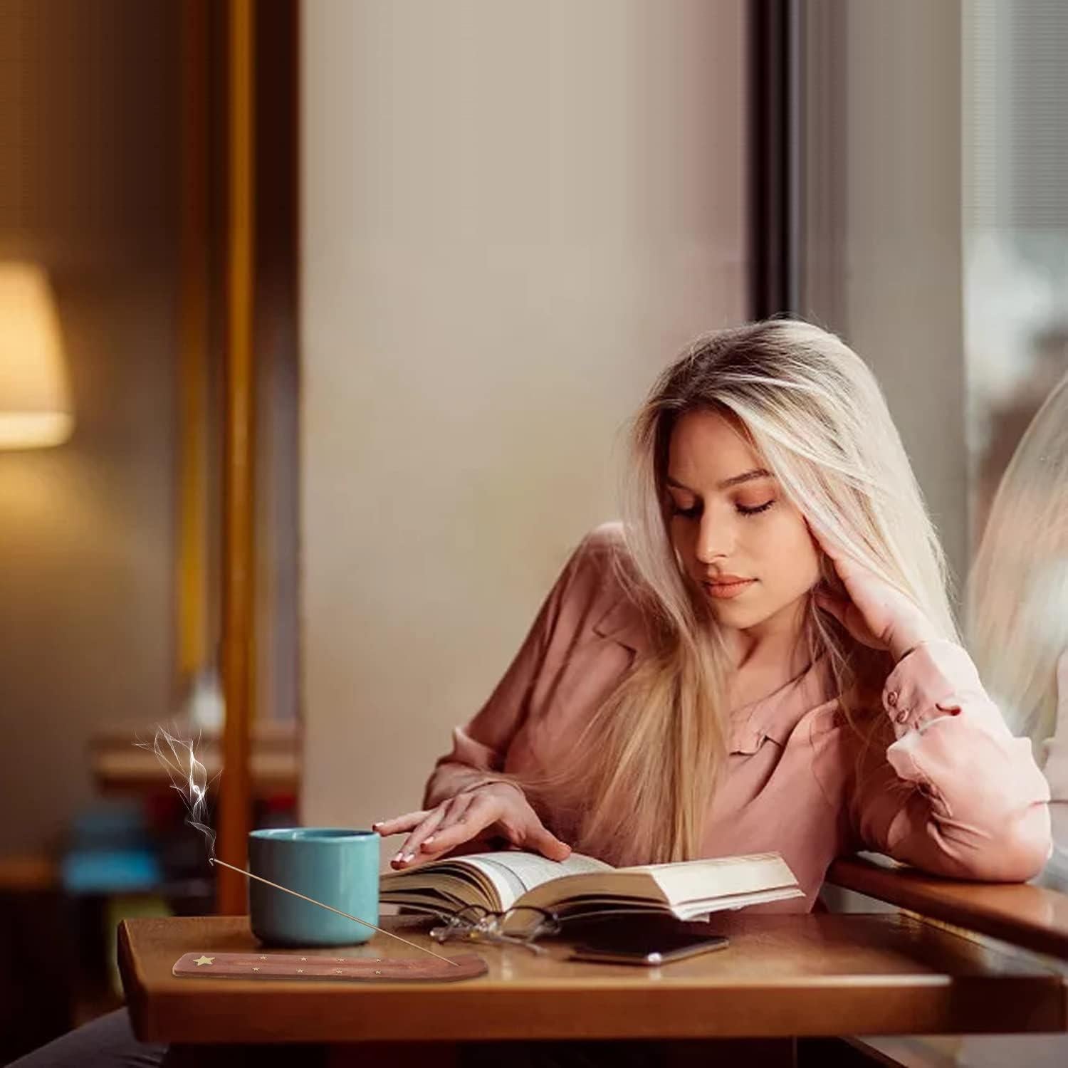 Soporte de Incienso de Madera Vintage Yueton - 4 Piezas