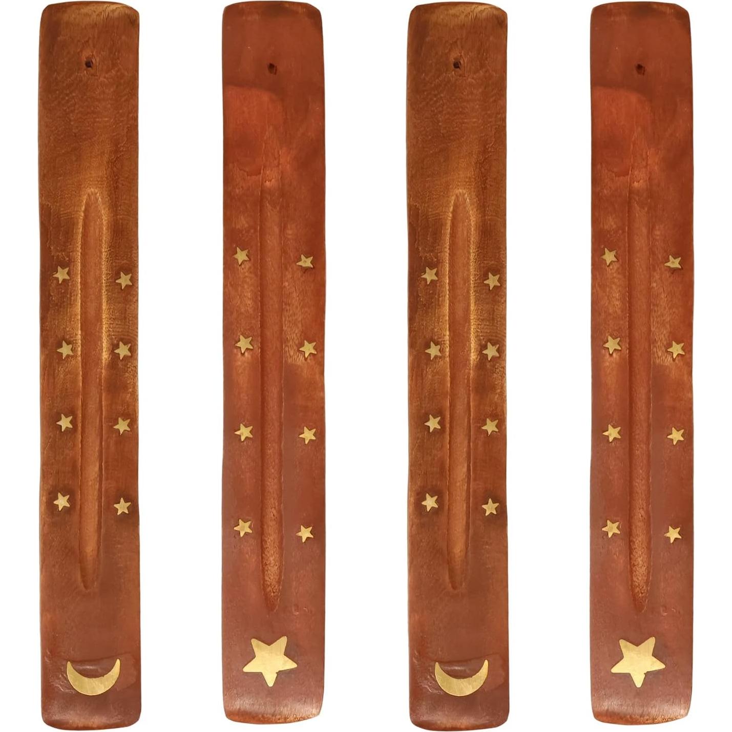 Soporte de Incienso de Madera Vintage Yueton - 4 Piezas