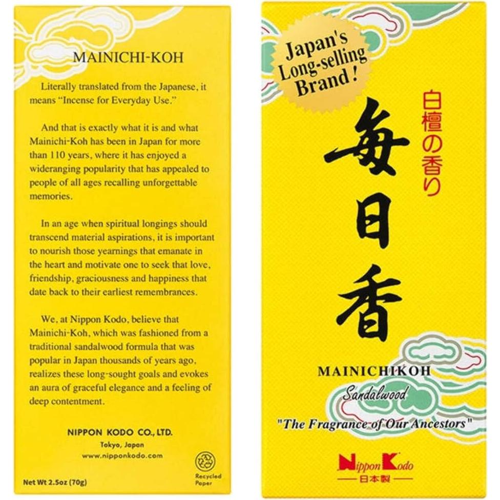 Incienso de Sándalo Mainichi KOH - 300 Varillas - Japón