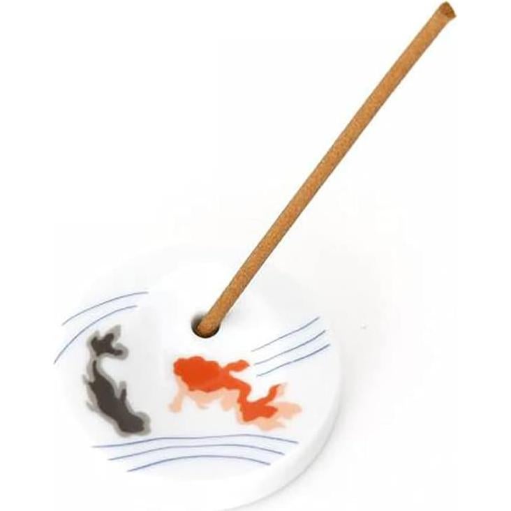 Soporte de Incienso de Porcelana HANGA Goldfish - Hecho en Japón