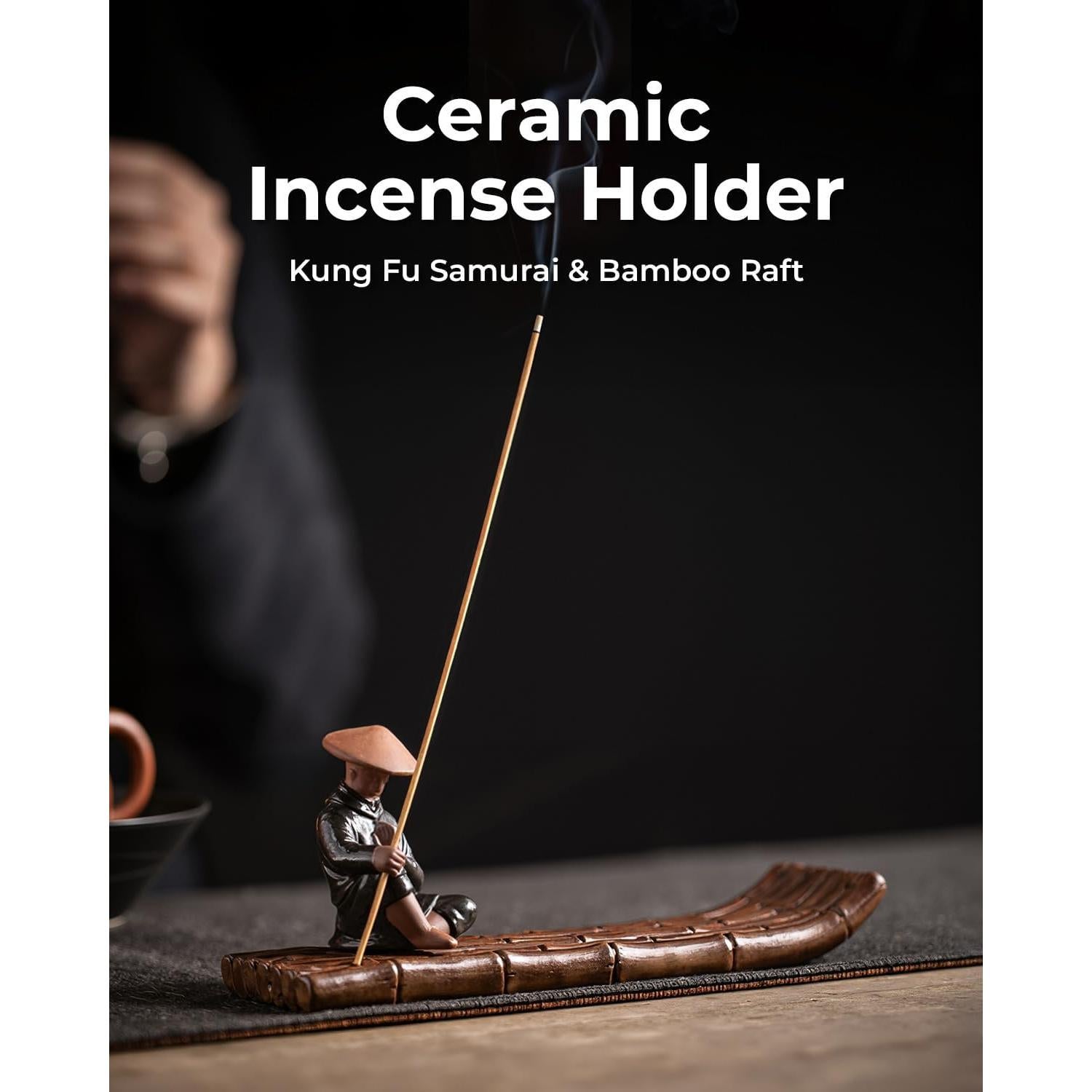 Soporte de Incienso Cerámica TEAVOR Kung Fu Samurai 20.1 cm