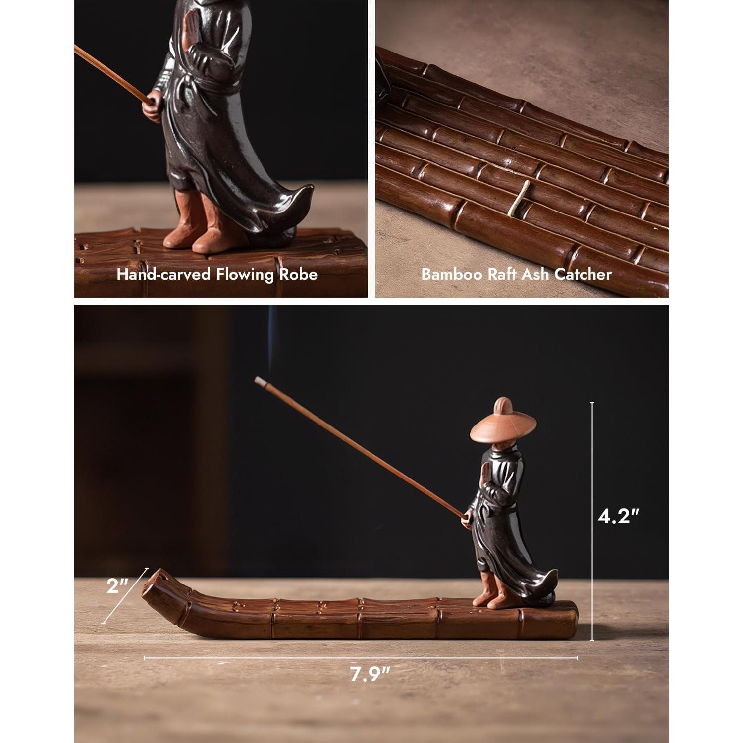Soporte de Incienso Cerámica TEAVOR Kung Fu Samurai 20.1 cm