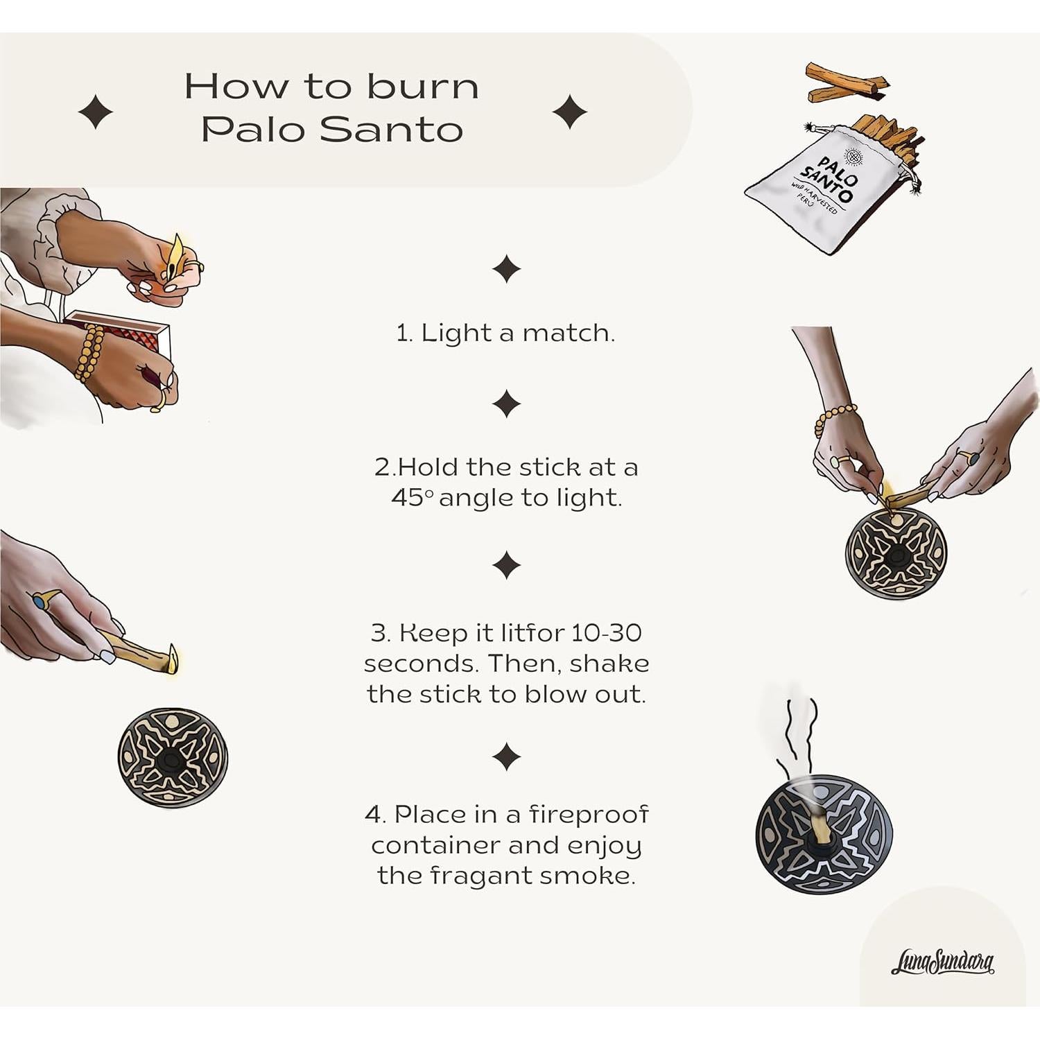Varitas de Palo Santo Luna Sundara 100g Aroma Natural