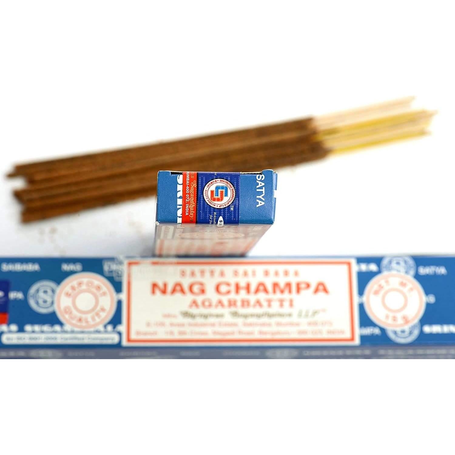 Incienso Nag Champa Satya - 3 Paquetes de 15g Hecho a Mano
