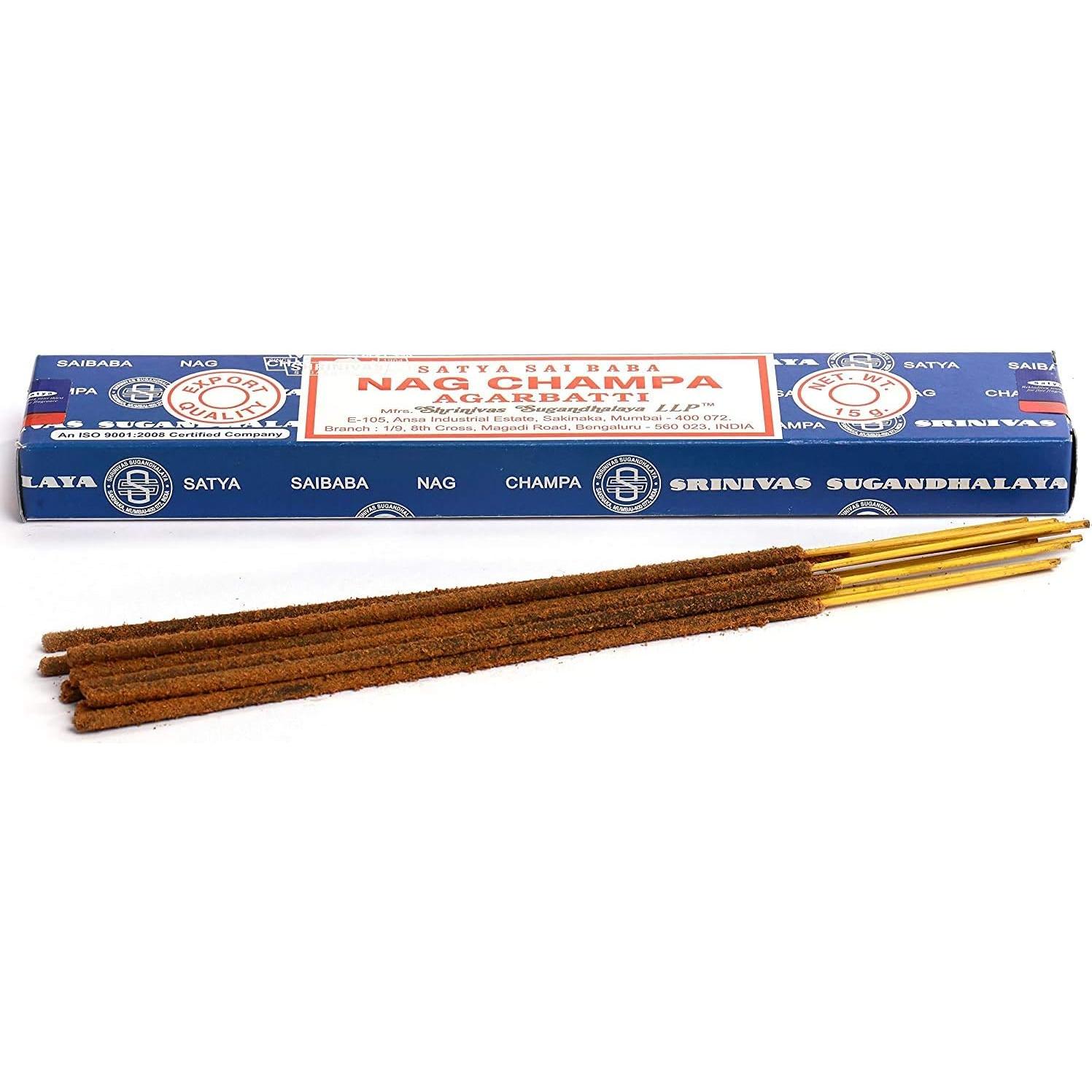 Incienso Nag Champa Satya - 3 Paquetes de 15g Hecho a Mano