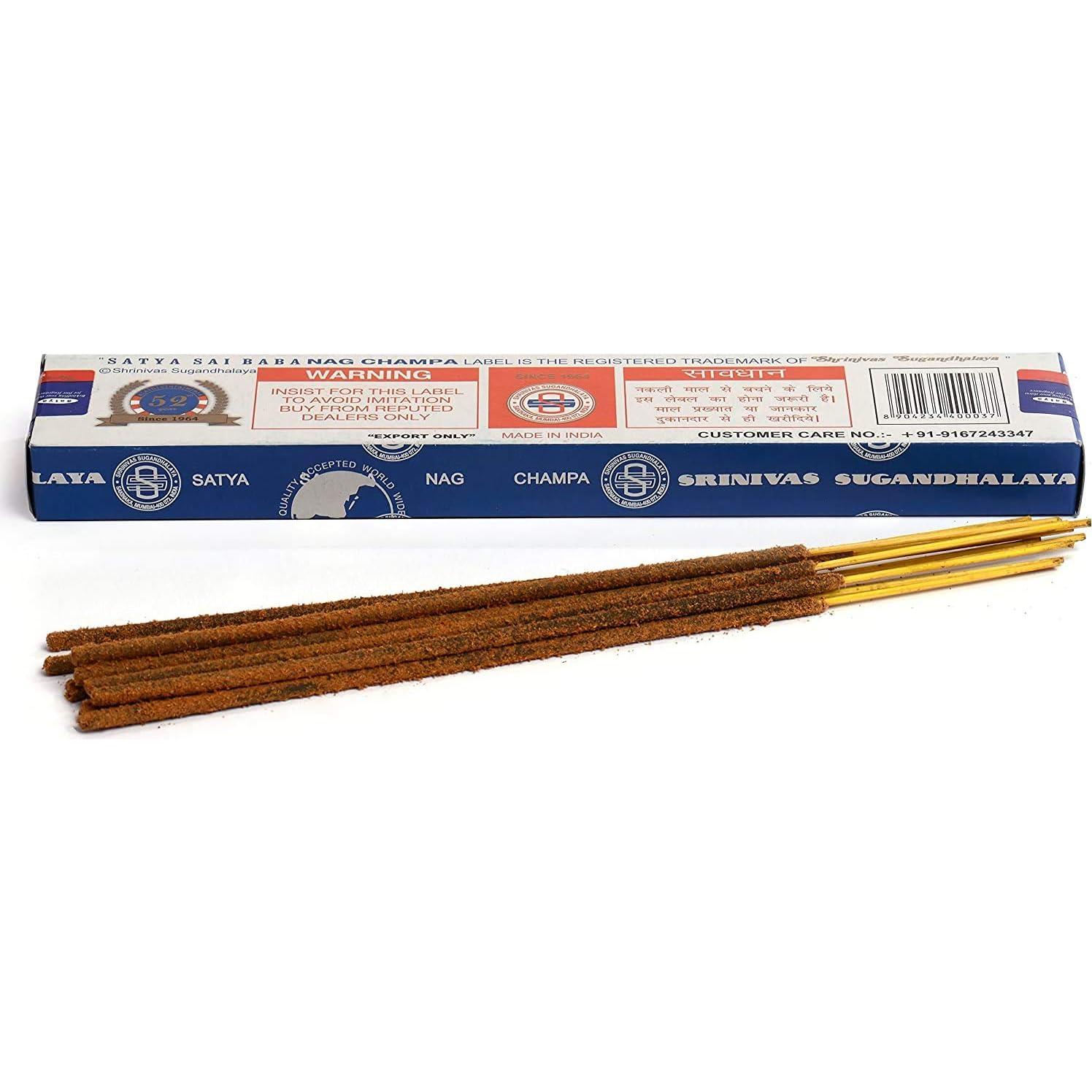 Incienso Nag Champa Satya - 3 Paquetes de 15g Hecho a Mano