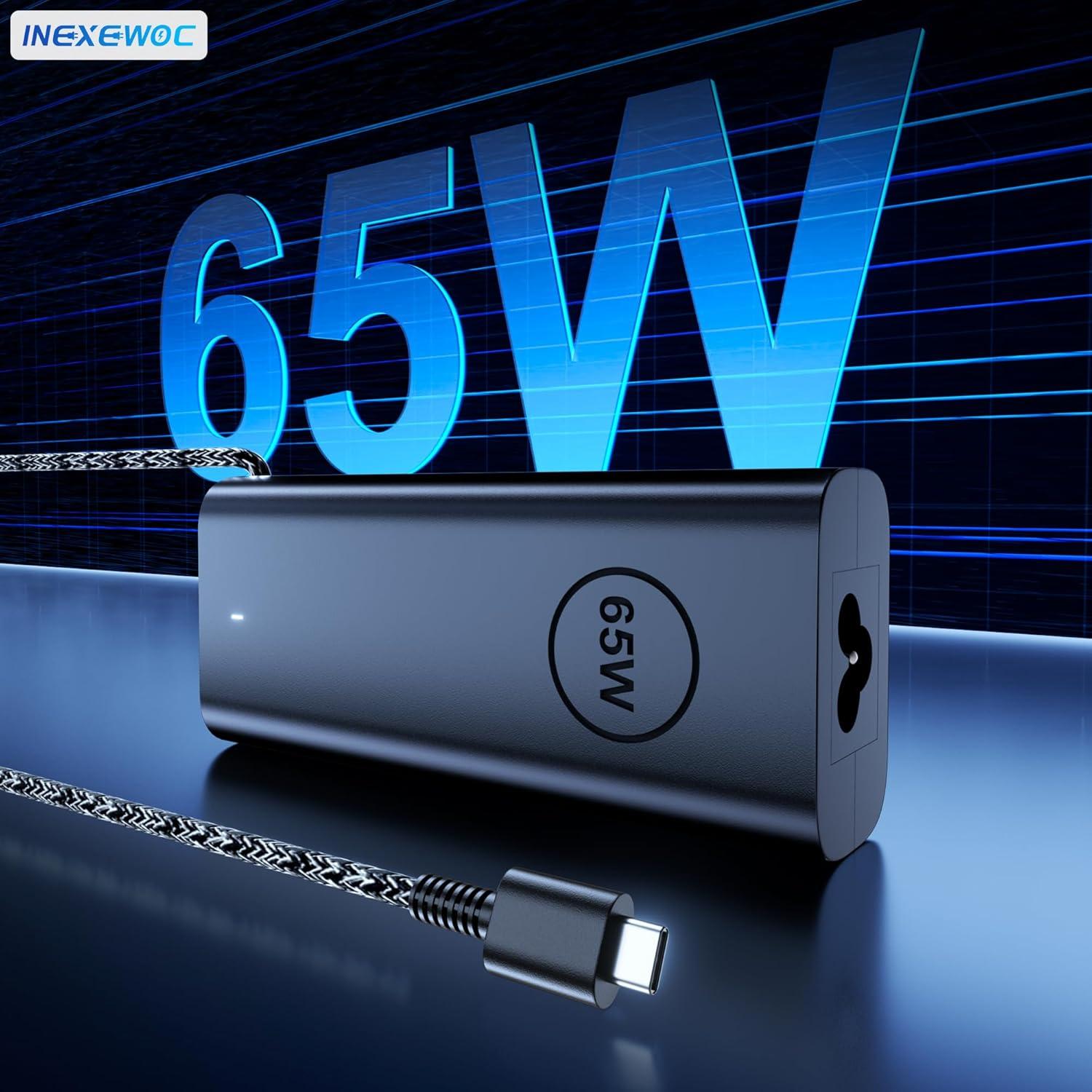 Cargador USB-C 65W INEXEWOC para Laptop Dell Latitude y XPS