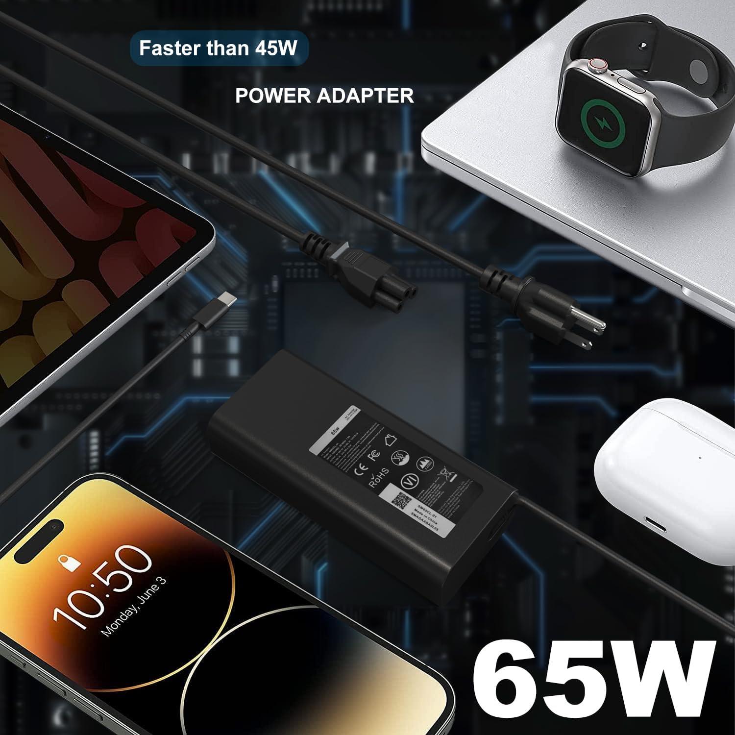 Cargador USB-C 65W HBONY para Dell Latitude e Inspiron