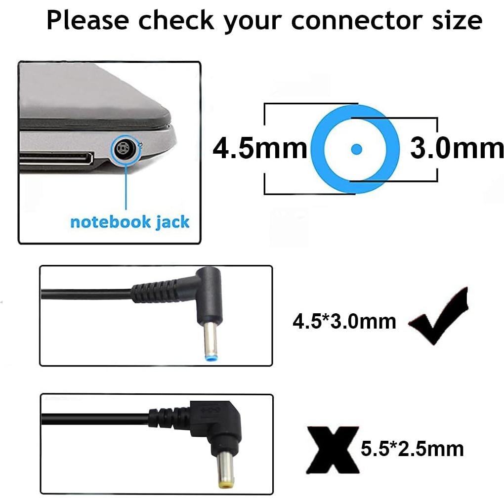 Cargador de Laptop HP 45W Vinperny Adaptador Punta Azul
