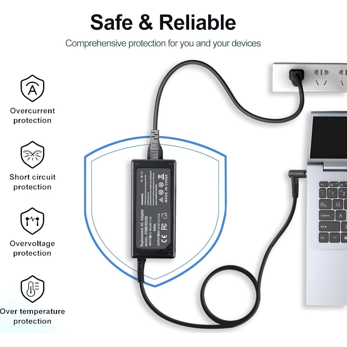 Cargador de Laptop HP 45W Vinperny Adaptador Punta Azul