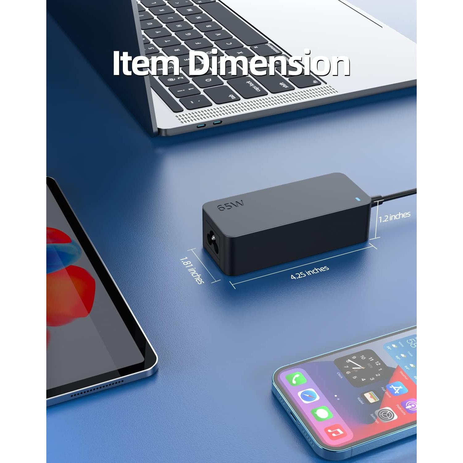 Cargador USB C Superer 65W para Laptop Lenovo - Adaptador Rápido