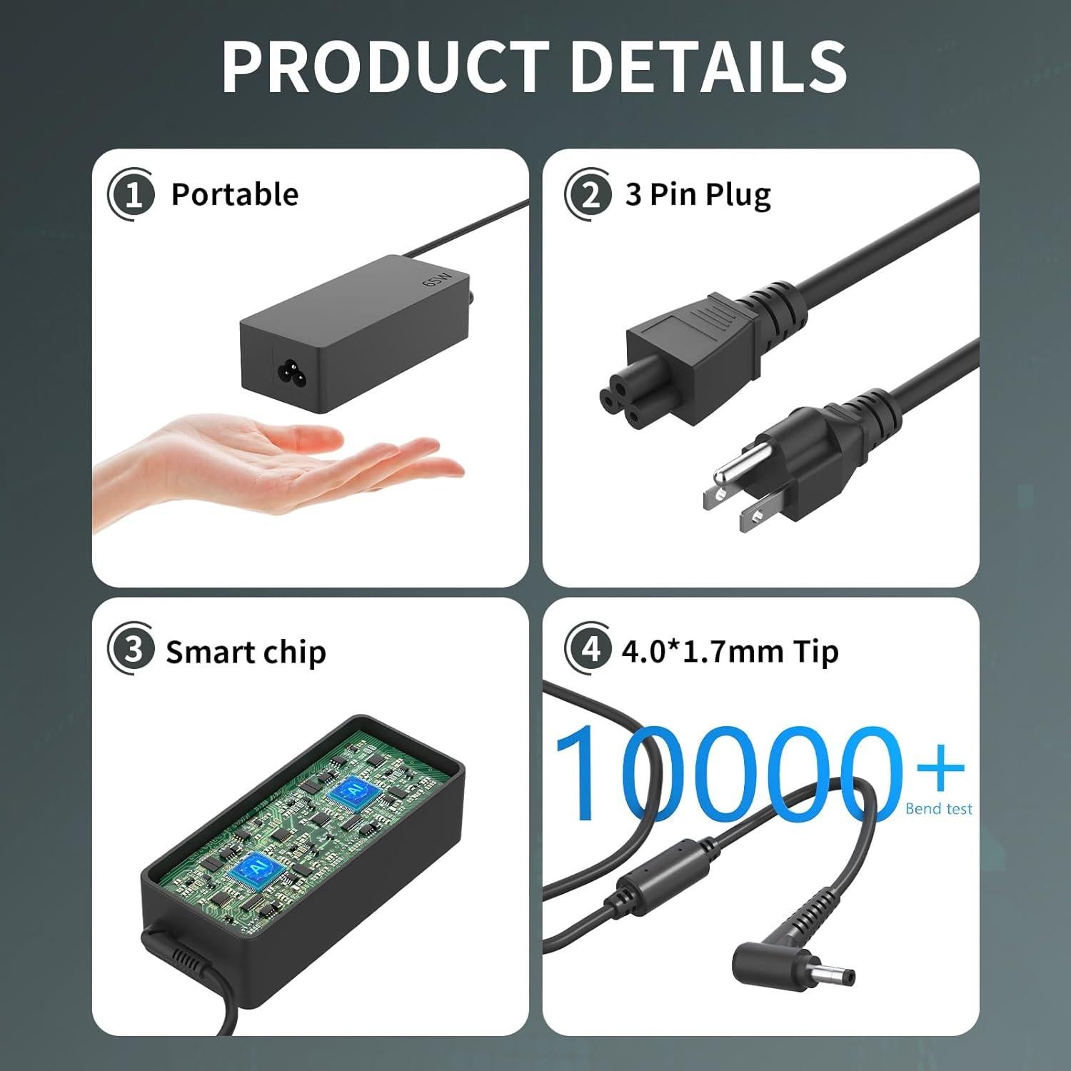 Cargador de Laptop Speott 65W 20V 3.25A para Lenovo