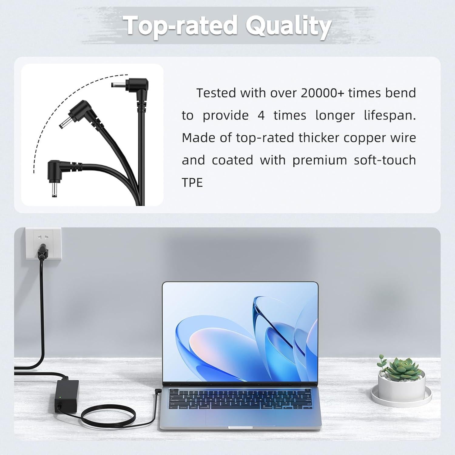 Cargador ROLADA 65W Compatible con Lenovo IdeaPad y Chromebook