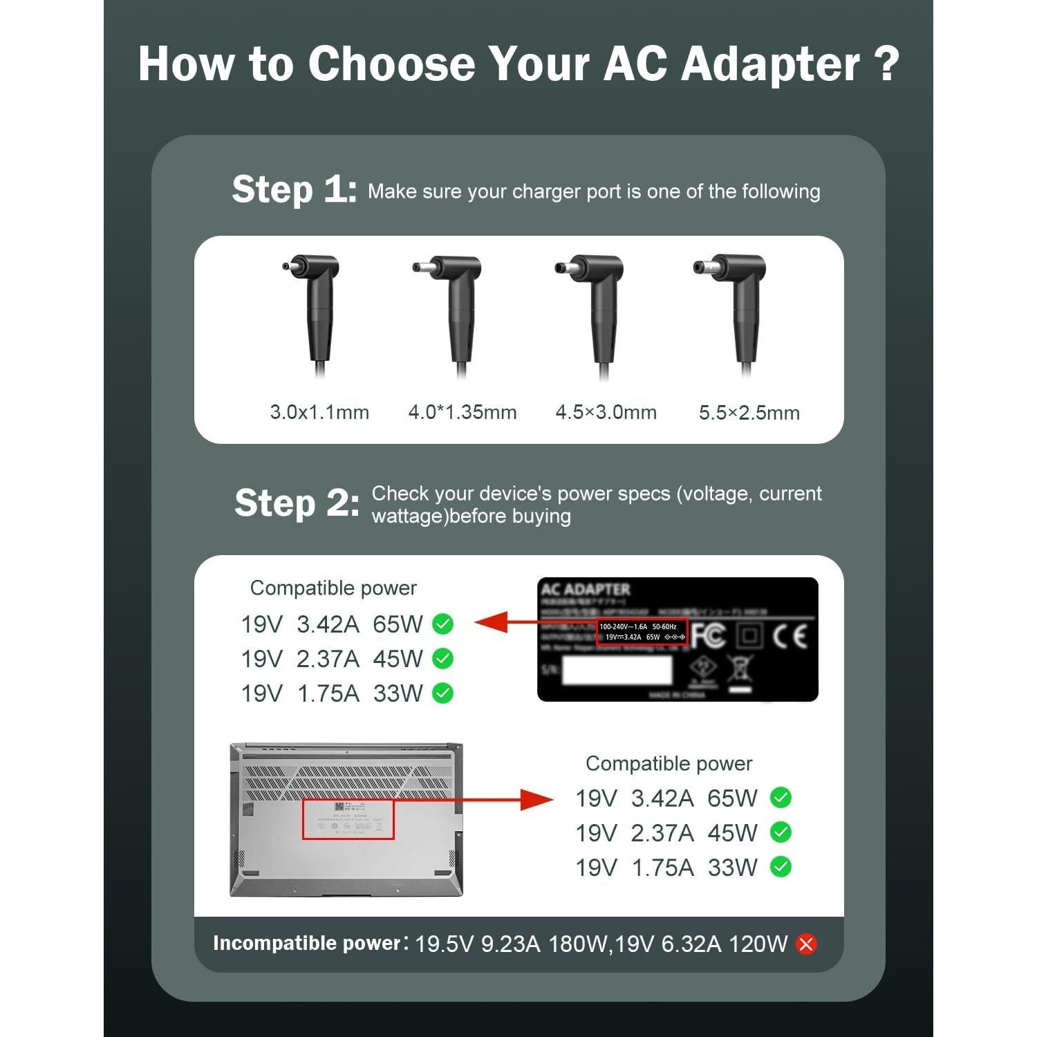Cargador de Laptop Superer 65W Compatible con Asus Vivobook y Zenbook