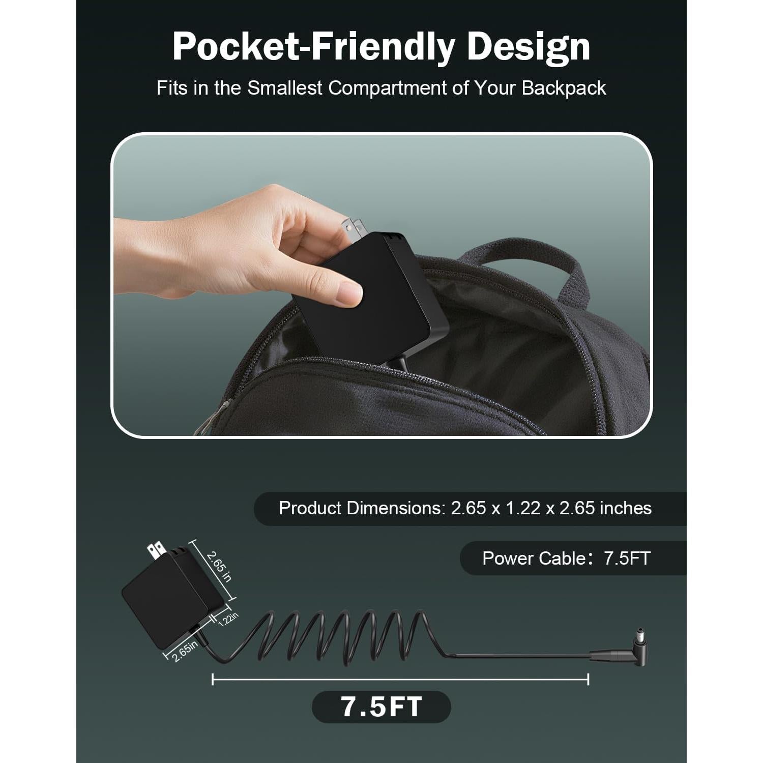 Cargador de Laptop Superer 65W Compatible con Asus Vivobook y Zenbook