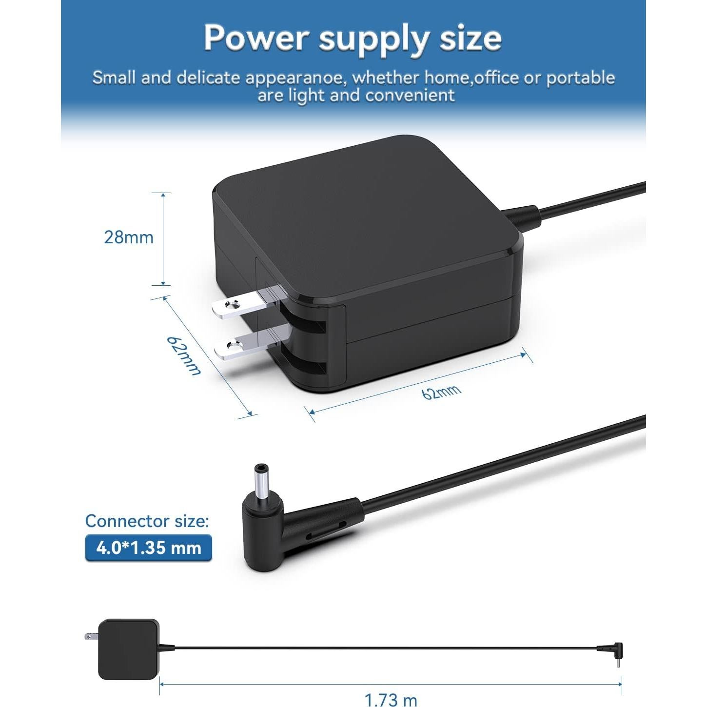 Cargador de Laptop HFLRZZ 45W Compatible con ASUS ZenBook