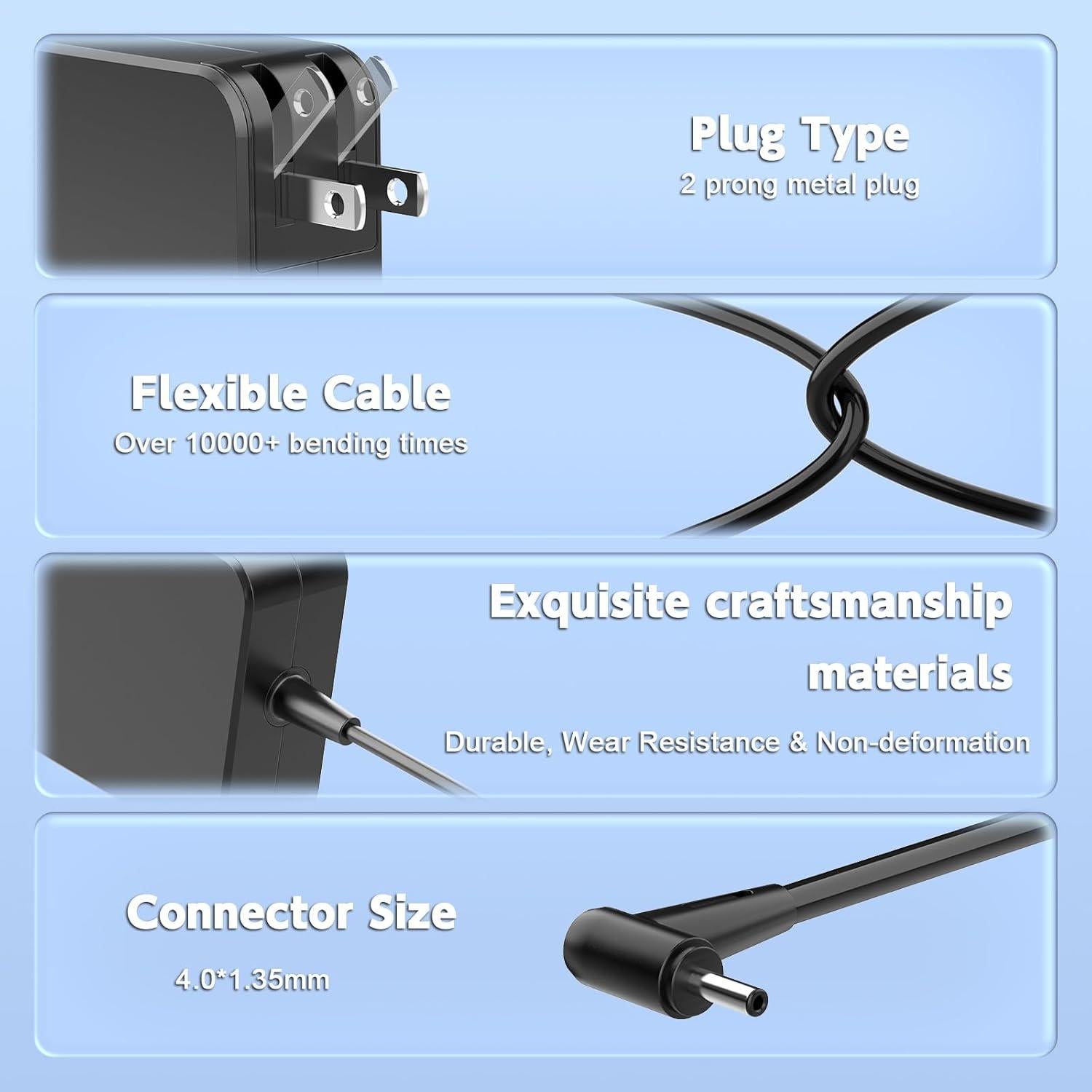 Cargador de Laptop HFLRZZ 45W Compatible con ASUS ZenBook