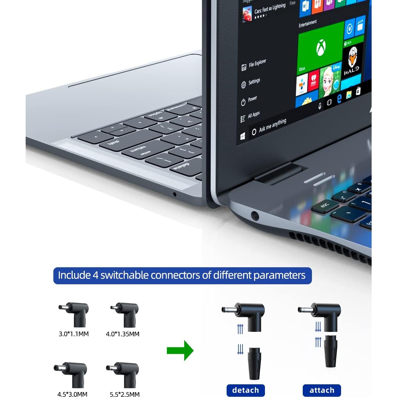 Nicpower Laptop Charger Compatible with Asus Vivobook 15 14 17, Flip 14 15 16, S13 S14 S15, Go 12 14 15, Compatible with Zenbook Replacement (UL Certified Safety), Round Connector, 65W, 45W, 33W