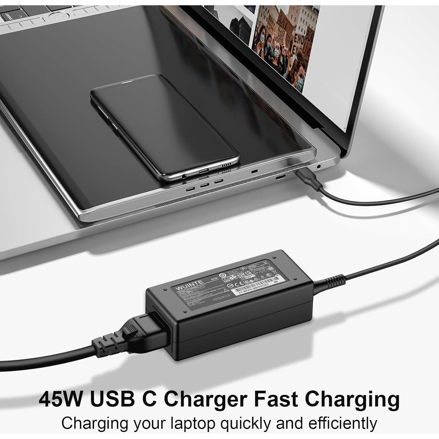 Cargador USB-C 45W WUINTE para Acer Chromebook y más