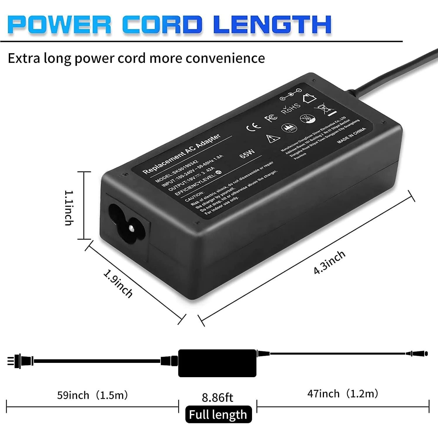 Cargador portátil Acer 19V 3.42A 65W Easy Style