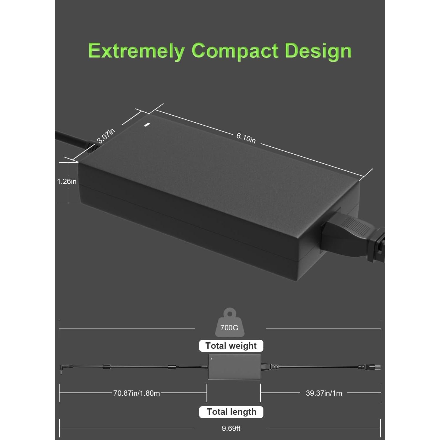 Cargador 180W PowerPortnerLink para Laptops MSI GF63 GF75