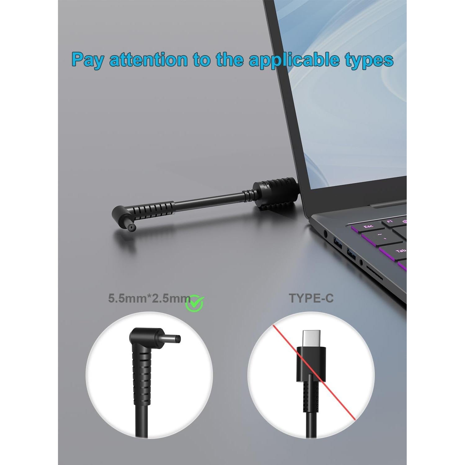 Cargador de CA 180W HSXIRQA para Laptops MSI GF63 GF65 GF75