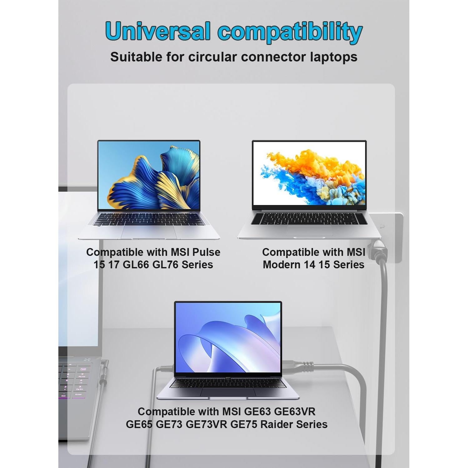 Cargador de CA 180W HSXIRQA para Laptops MSI GF63 GF65 GF75