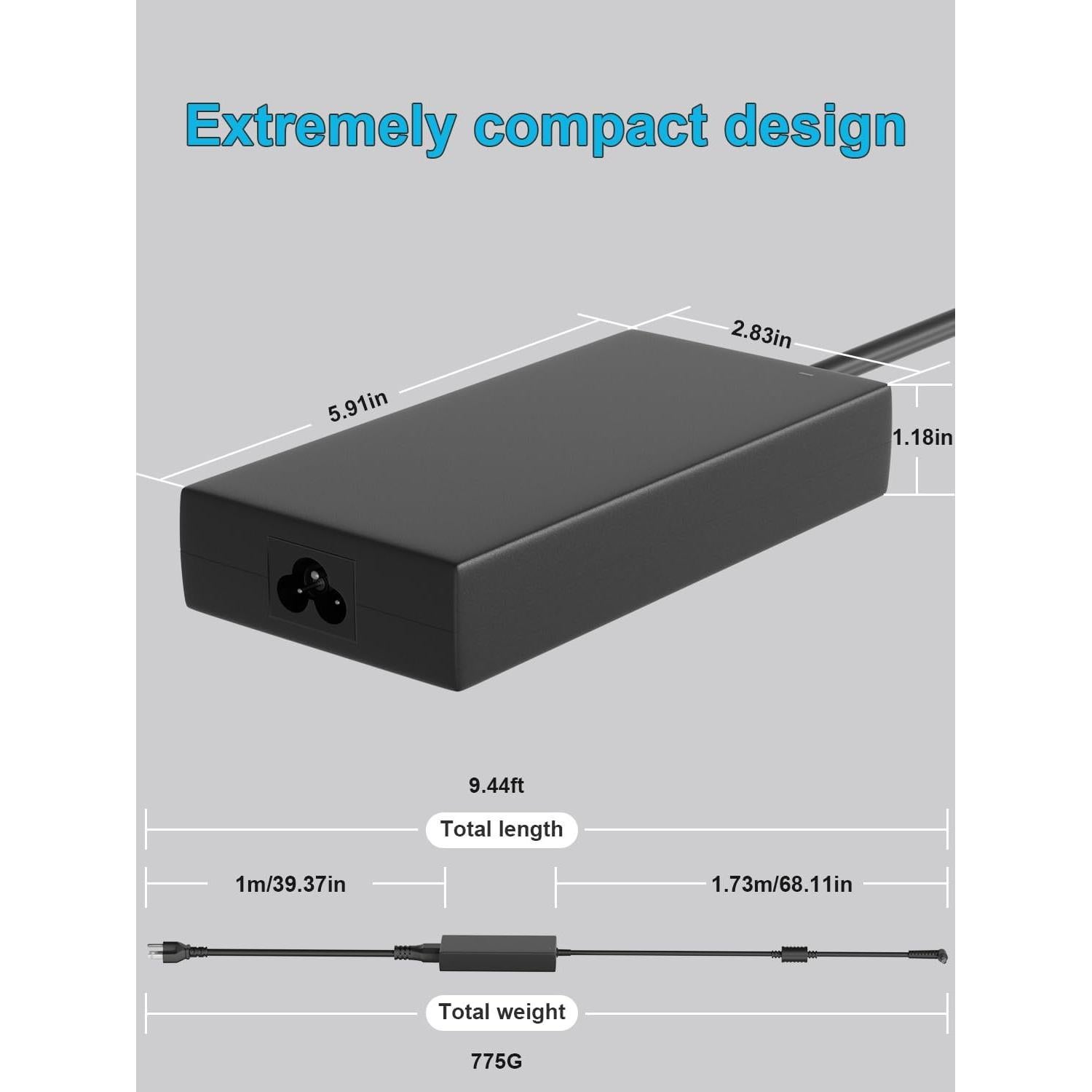 Cargador de CA 180W HSXIRQA para Laptops MSI GF63 GF65 GF75