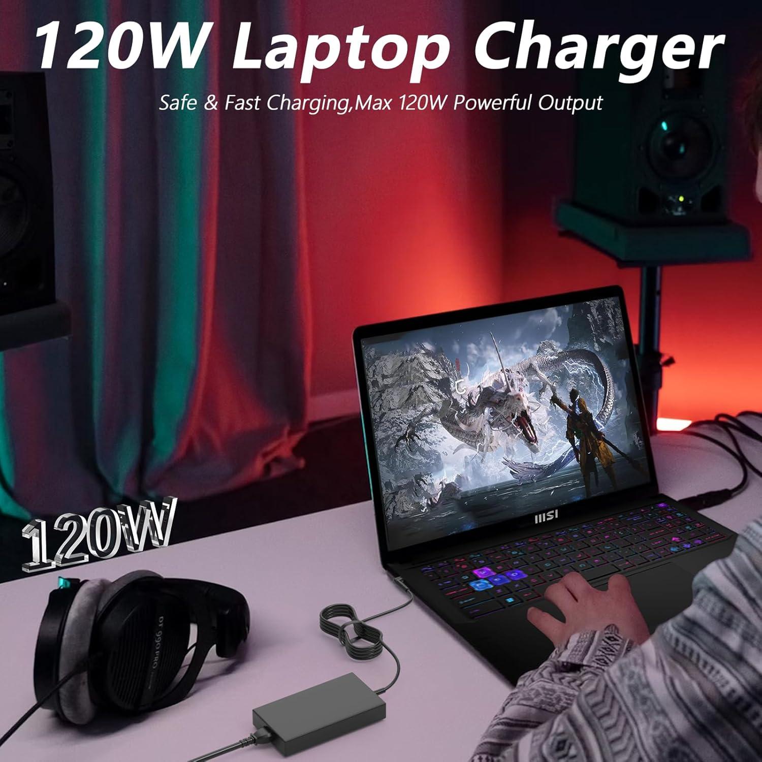 Cargador de Laptop 120W GKLSPL Compatible con MSI GF63